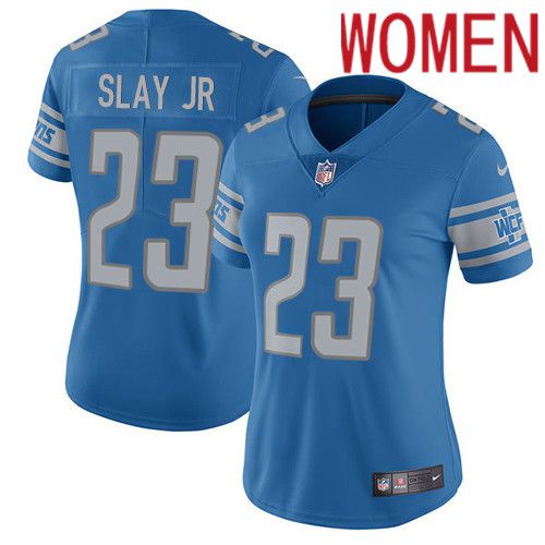 Women Detroit Lions #23 Darius Slay Nike Blue Vapor Limited NFL Jersey->women nfl jersey->Women Jersey